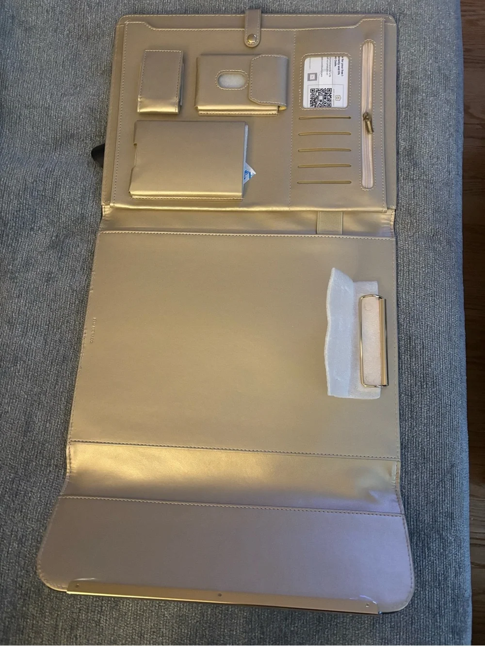 Black Tablet Folio Sleeve with Gold Accent Bar - Brand Not Visible